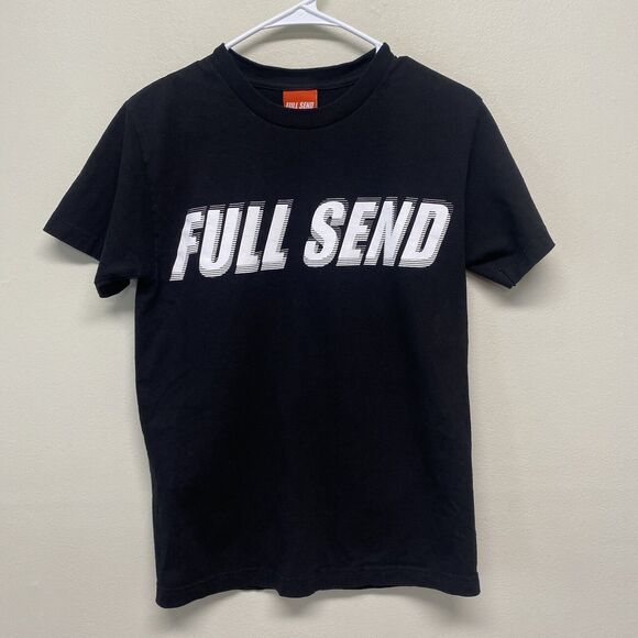 Full Send University T-Shirt Black and White Size Small RARE Nelkboys Spell out - Picture 1 of 9